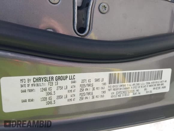 ✅ 2013 Dodge Journey SE • VIN: 3C4PDCAB3DT626929 • Lot: 42318702. Listed on IAAI with Not provided. Free auction sales archive from the USA and detailed vehicle history report at DreamBid. Image 9.