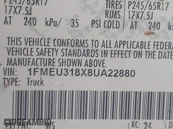✅ 2008 Ford Explorer Sport Trac XLT • VIN: 1FMEU318X8UA22880 • Lot: 42522177. Wystawiony na IAAI z przebiegiem 128 067 mil. Bezpłatny archiwum sprzedaży aukcyjnych z USA i szczegółowy raport historii pojazdu na DreamBid. Zdjęcie 9.