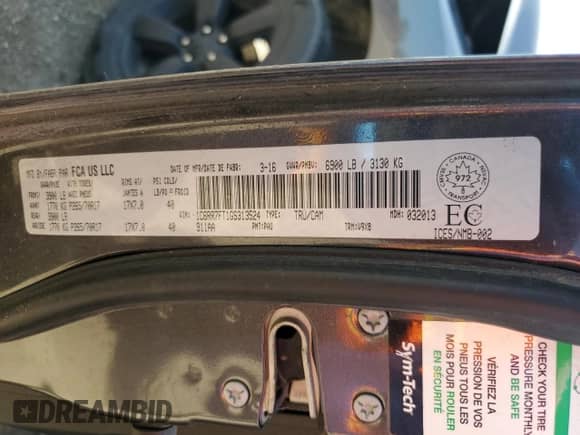 2016 Ram 1500 Express with VIN 1C6RR7FT1GS313524, listed as a Copart auction lot 62096165 with 259,390 mi miles and Salvage title. Bid and sale history available at DreamBid. Image 12.