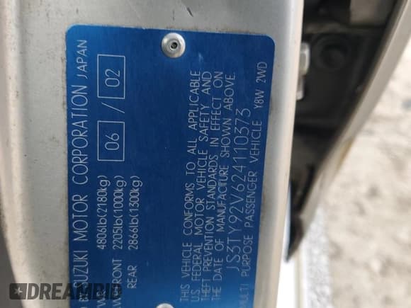 ✅ 2002 Suzuki XL7 Standard • VIN: JS3TY92V624110373 • Lot: 47383085. Wystawiony na Copart z przebiegiem 276 249 mil. Bezpłatny archiwum sprzedaży aukcyjnych z USA i szczegółowy raport historii pojazdu na DreamBid. Zdjęcie 13.