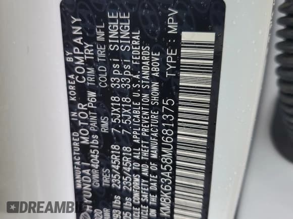 ✅ 2021 Hyundai Kona Night Edition • VIN: KM8K63A58MU681375 • Лот: 71882654. Опубликован ранее на Copart с пробегом 31 286 миль. Бесплатный доступ к архиву аукционных продаж из США и подробный отчёт об истории автомобиля на DreamBid. Изображение 13.