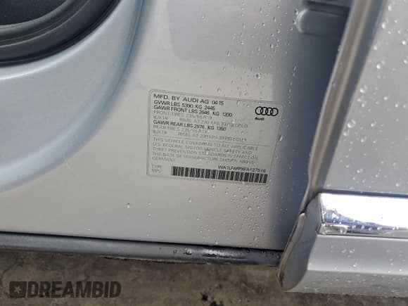 ✅ 2015 Audi Q5 Premium Plus • VIN: WA1LFAFPXFA127518 • Lot: 95275455. Listed on Copart with 129,503 mi. Free auction sales archive from the USA and detailed vehicle history report at DreamBid. Image 12.