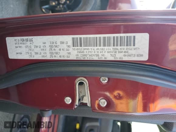 ✅ 2017 Ram 1500 Express • VIN: 1C6RR6FTXHS747906 • Лот: 81890045. Опубликован ранее на Copart с пробегом 118 255 миль. Бесплатный доступ к архиву аукционных продаж из США и подробный отчёт об истории автомобиля на DreamBid. Изображение 13.