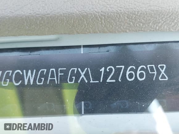 ✅ 2020 Chevrolet Express Cargo • VIN: 1GCWGAFGXL1276698 • Lot: 42406833. Listed on IAAI with 63,143 mi. Free auction sales archive from the USA and detailed vehicle history report at DreamBid. Image 21.