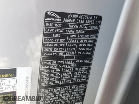 ✅ 2023 Jaguar I-Pace HSE • VIN: SADHD2S13P1628717 • Lot: 84946155. Listed on Copart with 17,485 mi. Free auction sales archive from the USA and detailed vehicle history report at DreamBid. Image 13.