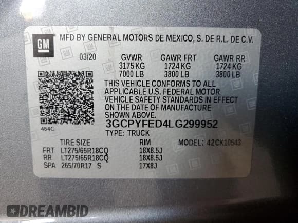 ✅ 2020 Chevrolet Silverado 1500 LT Trail Boss • VIN: 3GCPYFED4LG299952 • Lot: 42566525. Wystawiony na Copart z przebiegiem 75 847 mil. Bezpłatny archiwum sprzedaży aukcyjnych z USA i szczegółowy raport historii pojazdu na DreamBid. Zdjęcie 12.