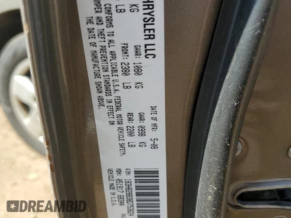 2008 Dodge Caliber SE with VIN 1B3HB28B38D753624, listed as a Copart auction lot 69327254 with 165,663 mi miles and Salvage title. Bid and sale history available at DreamBid. Image 12.