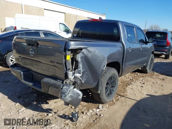 ✅ 2023 Nissan Frontier SV • VIN: 1N6ED1EK4PN607474 • Lot: 41077553. Listed on IAAI with 23,383 mi. Free auction sales archive from the USA and detailed vehicle history report at DreamBid. Image 4.