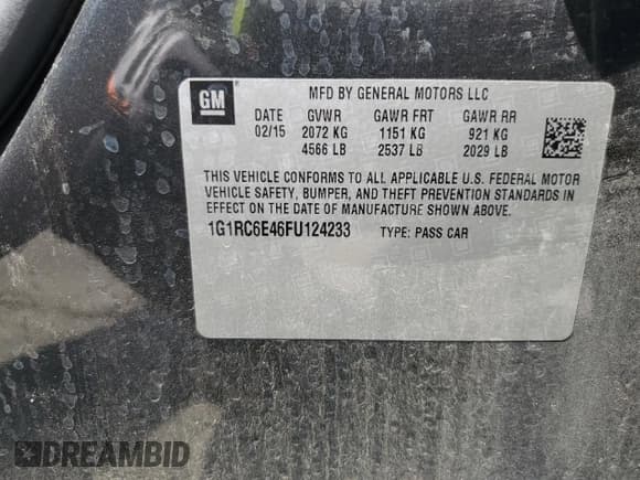 ✅ 2015 Chevrolet Volt • VIN: 1G1RC6E46FU124233 • Lot: 57395774. Wystawiony na Copart z przebiegiem 243 264 mil. Bezpłatny archiwum sprzedaży aukcyjnych z USA i szczegółowy raport historii pojazdu na DreamBid. Zdjęcie 14.