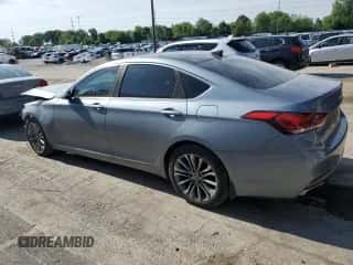 2015 Hyundai Genesis 3.8L z VIN KMHGN4JEXFU083886, wystawiony jako Copart lot #55992724 z przebiegiem 156 303 mil mil oraz Szkoda całkowita • Salvage title. Historia ofert i sprzedaży dostępna na DreamBid. Obrazek 2.