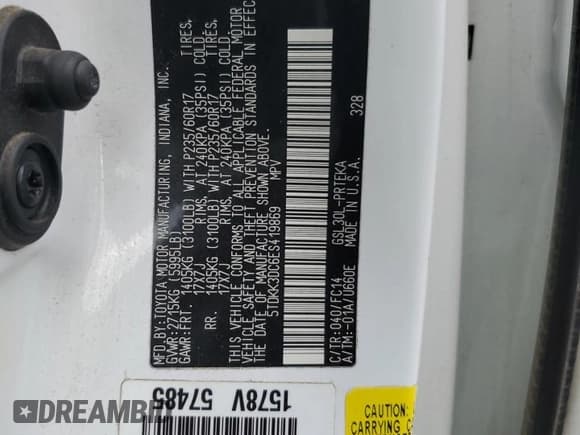 ✅ 2014 Toyota Sienna LE AAS • VIN: 5TDKK3DC6ES419869 • Lot: 86279295. Wystawiony na Copart z przebiegiem 86 406 mil. Bezpłatny archiwum sprzedaży aukcyjnych z USA i szczegółowy raport historii pojazdu na DreamBid. Zdjęcie 13.