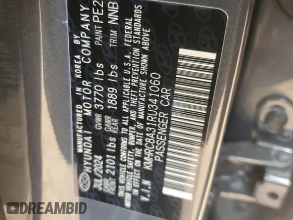 ✅ 2024 Hyundai Venue SEL • VIN: KMHRC8A31RU341060 • Lot: 44412665. Listed on Copart with 2,992 mi. Free auction sales archive from the USA and detailed vehicle history report at DreamBid. Image 14.