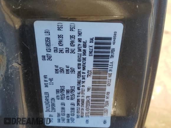 2002 Dodge Dakota SLT с VIN 1B7GL42X72S584170, выставлен на аукционе Copart как лот 77125564 с пробегом Не указан миль и Списание • Salvage title. История ставок и продаж доступна на DreamBid. Изображение 12.