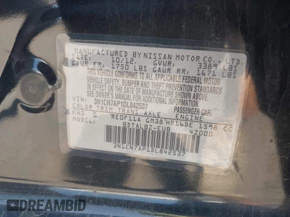 ✅ 2013 Nissan Versa S Plus • VIN: 3N1CN7AP1DL842537 • Lot: 42734742. Wystawiony na IAAI z przebiegiem 138 908 mil. Bezpłatny archiwum sprzedaży aukcyjnych z USA i szczegółowy raport historii pojazdu na DreamBid. Zdjęcie 9.