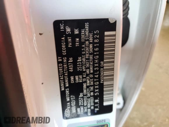 ✅ 2017 Kia Optima LX • VIN: 5XXGT4L3XHG161825 • Лот: 85521085. Опубликован ранее на Copart с пробегом 204 366 миль. Бесплатный доступ к архиву аукционных продаж из США и подробный отчёт об истории автомобиля на DreamBid. Изображение 13.