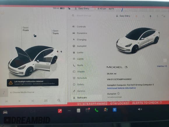✅ 2023 Tesla Model 3 • VIN: 5YJ3E1EA8PF490852 • Lot: 56021705. Wystawiony na Copart z przebiegiem 36 154 mil. Bezpłatny archiwum sprzedaży aukcyjnych z USA i szczegółowy raport historii pojazdu na DreamBid. Zdjęcie 9.