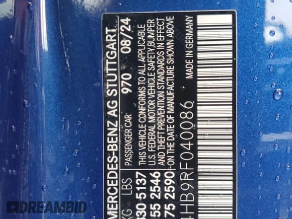 ✅ 2024 Mercedes-Benz CLE 300 • VIN: W1KMJ4HB9RF040086 • Lot: 56365585. Listed on Copart with Not provided. Free auction sales archive from the USA and detailed vehicle history report at DreamBid. Image 12.