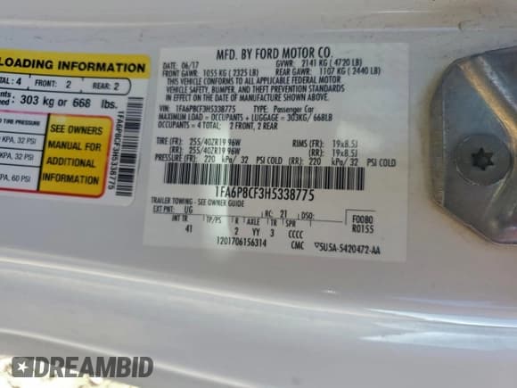 ✅ 2017 Ford Mustang GT • VIN: 1FA6P8CF3H5338775 • Lot: 96341395. Wystawiony na Copart z przebiegiem 111 314 mil. Bezpłatny archiwum sprzedaży aukcyjnych z USA i szczegółowy raport historii pojazdu na DreamBid. Zdjęcie 12.