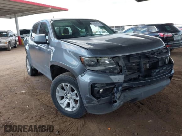 ✅ 2021 Chevrolet Colorado 4WD LT • VIN: 1GCGTCEN1M1107053 • Lot: 42430796. Listed on IAAI with 76,128 mi. Free auction sales archive from the USA and detailed vehicle history report at DreamBid. Image 1.