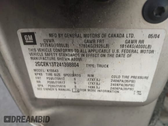 ✅ 2004 Chevrolet Silverado 1500 LS • VIN: 2GCEK13T241398804 • Lot: 41468650. Wystawiony na IAAI z przebiegiem Nie podano. Bezpłatny archiwum sprzedaży aukcyjnych z USA i szczegółowy raport historii pojazdu na DreamBid. Zdjęcie 9.