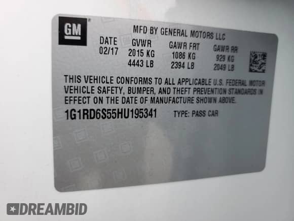 2017 Chevrolet Volt Premier с VIN 1G1RD6S55HU195341, выставлен на аукционе Copart как лот 51779013 с пробегом 40 909 миль миль и . История ставок и продаж доступна на DreamBid. Изображение 14.