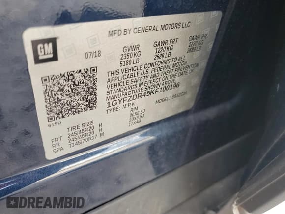 ✅ 2019 Cadillac XT4 AWD Premium Luxury • VIN: 1GYFZDR45KF100196 • Лот: 85552795. Опубликован ранее на Copart с пробегом 89 285 миль. Бесплатный доступ к архиву аукционных продаж из США и подробный отчёт об истории автомобиля на DreamBid. Изображение 13.