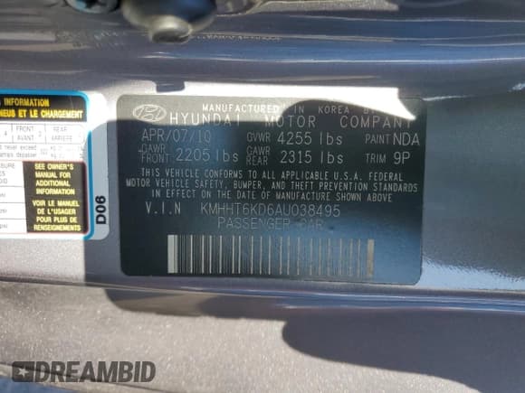 ✅ 2010 Hyundai Genesis Coupe • VIN: KMHHT6KD6AU038495 • Lot: 43470475. Wystawiony na Copart z przebiegiem 186 687 mil. Bezpłatny archiwum sprzedaży aukcyjnych z USA i szczegółowy raport historii pojazdu na DreamBid. Zdjęcie 12.