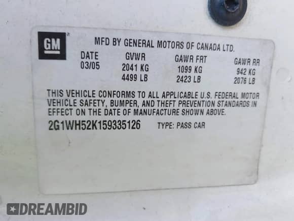 2005 Chevrolet Impala LS z VIN 2G1WH52K159335126, wystawiony jako IAAI lot #42013220 z przebiegiem 139 501 mil mil oraz . Historia ofert i sprzedaży dostępna na DreamBid. Obrazek 9.