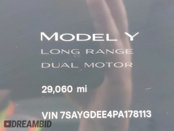 ✅ 2023 Tesla Model Y Long Range • VIN: 7SAYGDEE4PA178113 • Lot: 43376502. Listed on IAAI with 29,060 mi. Free auction sales archive from the USA and detailed vehicle history report at DreamBid. Image 16.