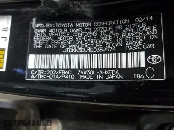 ✅ 2014 Toyota Prius Four • VIN: JTDKN3DU4E0362574 • Lot: 91991905. Wystawiony na Copart z przebiegiem 172 725 mil. Bezpłatny archiwum sprzedaży aukcyjnych z USA i szczegółowy raport historii pojazdu na DreamBid. Zdjęcie 12.