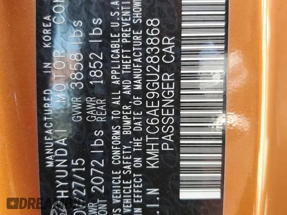 ✅ 2016 Hyundai Veloster Turbo R-Spec • VIN: KMHTC6AE9GU283868 • Lot: 86522244. Wystawiony na Copart z przebiegiem 140 495 mil. Bezpłatny archiwum sprzedaży aukcyjnych z USA i szczegółowy raport historii pojazdu na DreamBid. Zdjęcie 14.