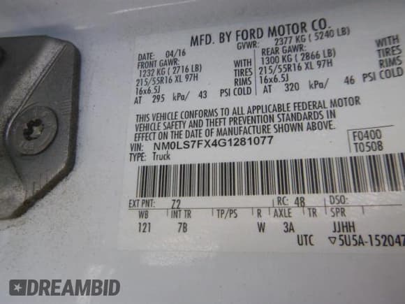 ✅ 2016 Ford Transit Connect XLT • VIN: NM0LS7FX4G1281077 • Lot: 42138719. Listed on IAAI with 64,570 mi. Free auction sales archive from the USA and detailed vehicle history report at DreamBid. Image 1.