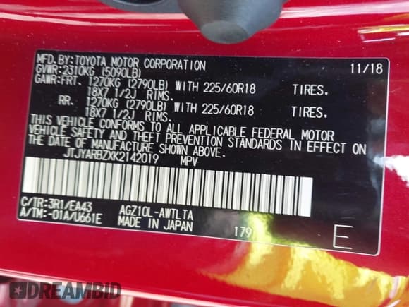 ✅ 2019 Lexus NX 300 • VIN: JTJYARBZXK2142019 • Lot: 41797253. Listed on IAAI with 39,679 mi. Free auction sales archive from the USA and detailed vehicle history report at DreamBid. Image 9.