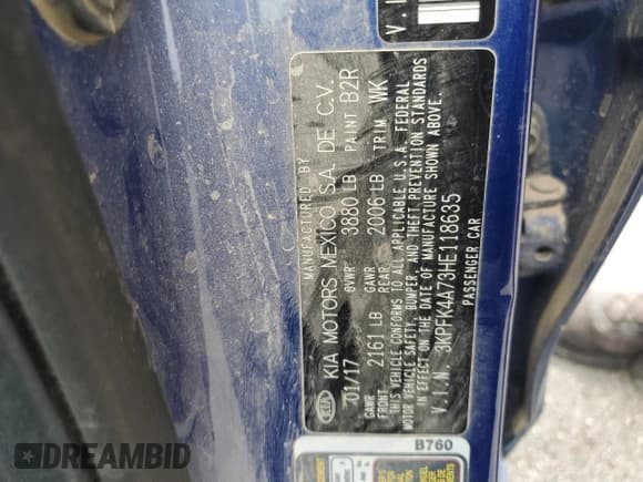 ✅ 2017 Kia Forte LX • VIN: 3KPFK4A73HE118635 • Lot: 81252365. Wystawiony na Copart z przebiegiem 140 153 mil. Bezpłatny archiwum sprzedaży aukcyjnych z USA i szczegółowy raport historii pojazdu na DreamBid. Zdjęcie 12.