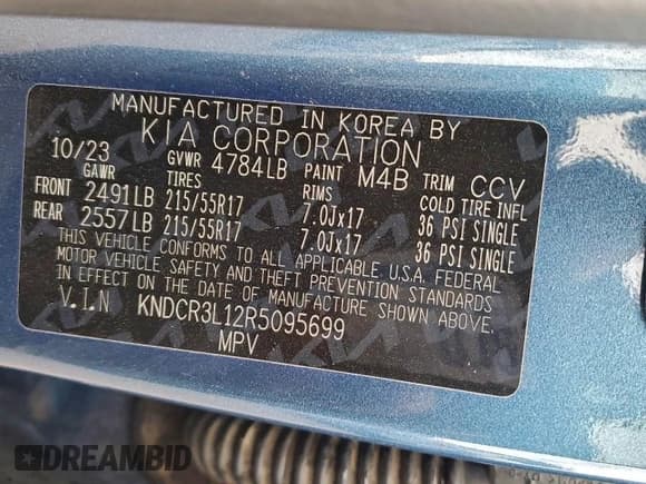 ✅ 2024 Kia Niro Wind • VIN: KNDCR3L12R5095699 • Лот: 93963845. Опубликован ранее на Copart с пробегом 78 489 миль. Бесплатный доступ к архиву аукционных продаж из США и подробный отчёт об истории автомобиля на DreamBid. Изображение 12.