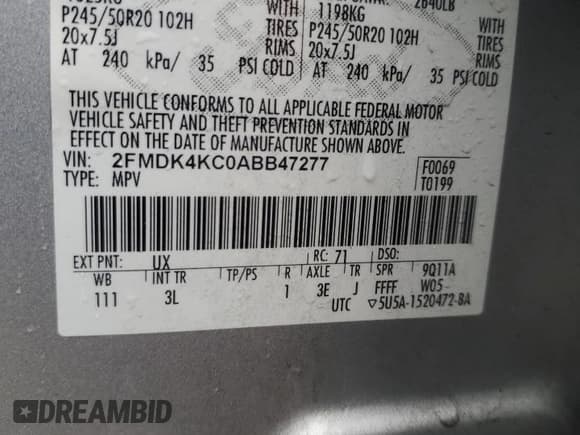 ✅ 2010 Ford Edge Limited • VIN: 2FMDK4KC0ABB47277 • Лот: 90324135. Опубликован ранее на Copart с пробегом 145 031 миль. Бесплатный доступ к архиву аукционных продаж из США и подробный отчёт об истории автомобиля на DreamBid. Изображение 13.