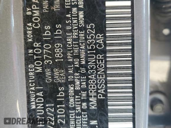 ✅ 2022 Hyundai Venue SE • VIN: KMHRB8A33NU153525 • Lot: 82780024. Listed on Copart with 92,146 mi. Free auction sales archive from the USA and detailed vehicle history report at DreamBid. Image 13.