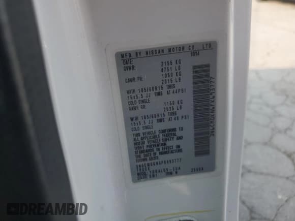 ✅ 2015 Nissan NV200 SV • VIN: 3N6CM0KN6FK693777 • Lot: 71863545. Wystawiony na Copart z przebiegiem 169 673 mil. Bezpłatny archiwum sprzedaży aukcyjnych z USA i szczegółowy raport historii pojazdu na DreamBid. Zdjęcie 14.