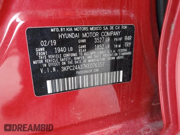 ✅ 2019 Hyundai Accent SE • VIN: 3KPC24A37KE076557 • Лот: 75424864. Опубликован ранее на Copart с пробегом 85 980 миль. Бесплатный доступ к архиву аукционных продаж из США и подробный отчёт об истории автомобиля на DreamBid. Изображение 12.