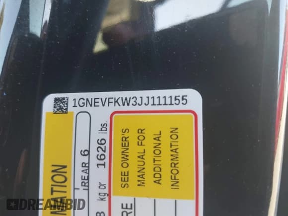 ✅ 2018 Chevrolet Traverse LS • VIN: 1GNEVFKW3JJ111155 • Lot: 43103902. Wystawiony na IAAI z przebiegiem 121 285 mil. Bezpłatny archiwum sprzedaży aukcyjnych z USA i szczegółowy raport historii pojazdu na DreamBid. Zdjęcie 9.