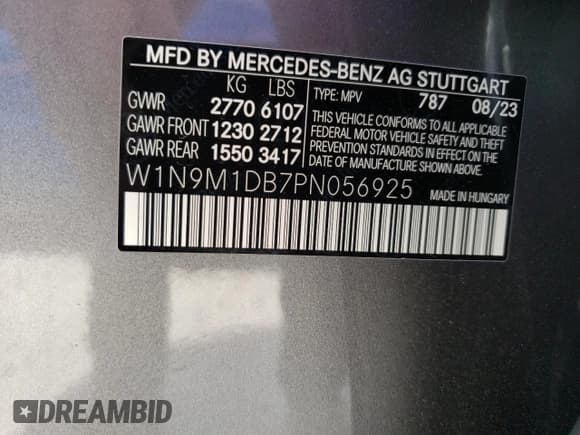 ✅ 2023 Mercedes-Benz EQB 350 • VIN: W1N9M1DB7PN056925 • Лот: 79212083. Опубликован ранее на Copart с пробегом 1 274 миль. Бесплатный доступ к архиву аукционных продаж из США и подробный отчёт об истории автомобиля на DreamBid. Изображение 14.