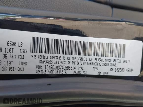 ✅ 2019 Dodge Durango SXT Plus • VIN: 1C4RDJAG7KC585514 • Lot: 42233631. Wystawiony na IAAI z przebiegiem 135 496 mil. Bezpłatny archiwum sprzedaży aukcyjnych z USA i szczegółowy raport historii pojazdu na DreamBid. Zdjęcie 9.