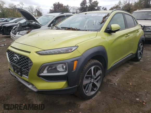 2020 Hyundai Kona Limited with VIN KM8K33A59LU464263, listed as a Copart auction lot 61108762 with 19,614 mi miles and . Bid and sale history available at DreamBid. Image 2.
