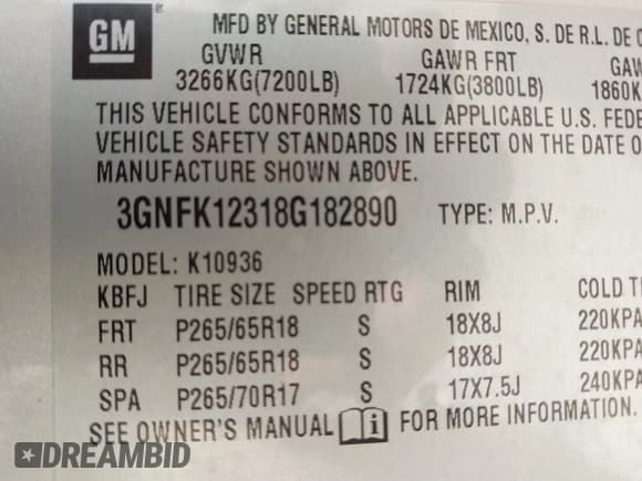 ✅ 2008 Chevrolet Avalanche LS • VIN: 3GNFK12318G182890 • Лот: 42627050. Опубликован ранее на IAAI с пробегом 205 636 миль. Бесплатный доступ к архиву аукционных продаж из США и подробный отчёт об истории автомобиля на DreamBid. Изображение 9.
