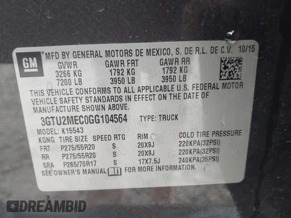 ✅ 2016 GMC Sierra 1500 SLE • VIN: 3GTU2MEC0GG104564 • Lot: 43545575. Listed on IAAI with 132,978 mi. Free auction sales archive from the USA and detailed vehicle history report at DreamBid. Image 9.