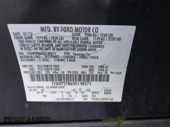 ✅ 2013 Ford Taurus Limited • VIN: 1FAHP2F86DG148275 • Lot: 43647004. Wystawiony na IAAI z przebiegiem 266 478 mil. Bezpłatny archiwum sprzedaży aukcyjnych z USA i szczegółowy raport historii pojazdu na DreamBid. Zdjęcie 9.