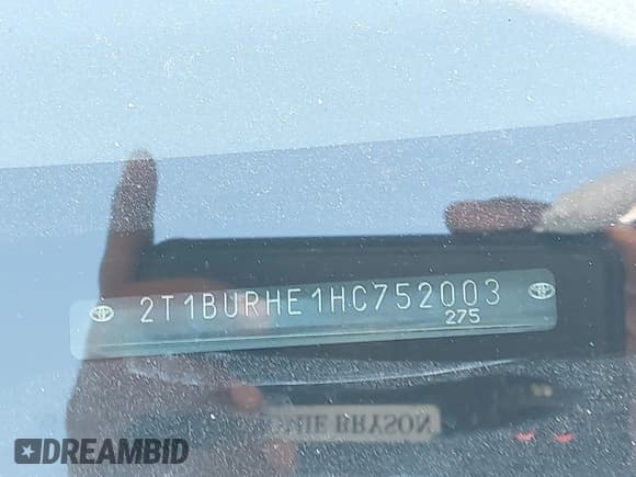 ✅ 2017 Toyota Corolla LE • VIN: 2T1BURHE1HC752003 • Лот: 43494063. Опубликован ранее на IAAI с пробегом 169 110 миль. Бесплатный доступ к архиву аукционных продаж из США и подробный отчёт об истории автомобиля на DreamBid. Изображение 9.