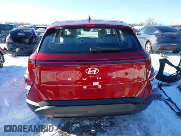 2025 Hyundai Kona SE with VIN KM8HA3AB3SU198369, listed as a IAAI auction lot 41295889 with 935 mi miles and . Bid and sale history available at DreamBid. Image 17.