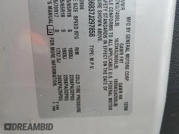 ✅ 2007 GMC Yukon XL • VIN: 1GKFK66837J297858 • Lot: 82296155. Wystawiony na Copart z przebiegiem 216 954 mil. Bezpłatny archiwum sprzedaży aukcyjnych z USA i szczegółowy raport historii pojazdu na DreamBid. Zdjęcie 13.