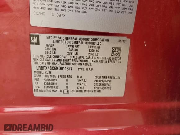 ✅ 2019 Buick Envision Premium II • VIN: LRBFX4SX6KD011327 • Лот: 81627935. Опубликован ранее на Copart с пробегом 56 266 миль. Бесплатный доступ к архиву аукционных продаж из США и подробный отчёт об истории автомобиля на DreamBid. Изображение 14.